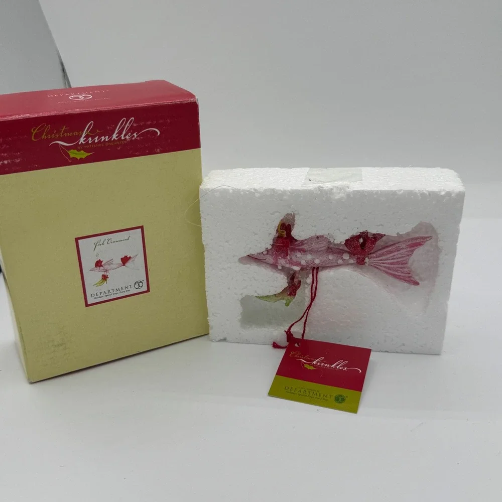 Dept 56 Christmas Krinkles Patience Brewster Pink Fish Ornament 56.36060 NIB